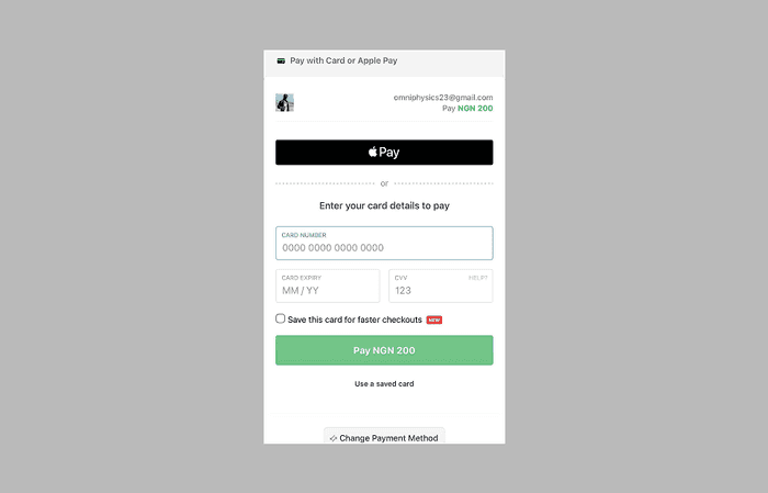Image of a pre-checkout modal on an iPhone